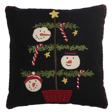 C Snowmen Fun Tree Pillow 14 In PL762401 - The Fox Decor